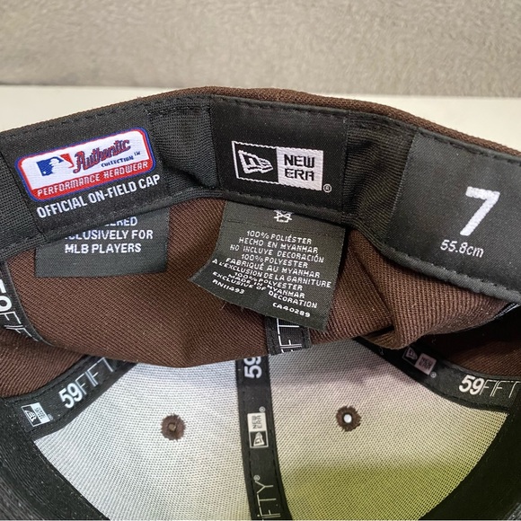 Men's San Diego Padres New Era Brown On-Field 59FIFTY Fitted Hat Size 7 Cap - Picture 6 of 6